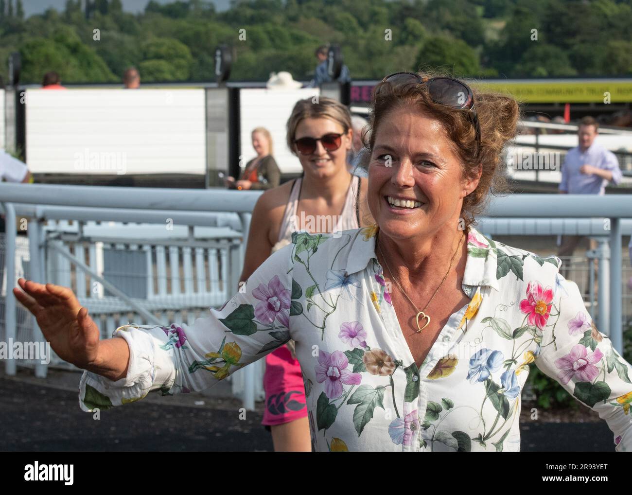 Sheila Lewis Racing auf der Uttoxeter Racecourse Stockfoto