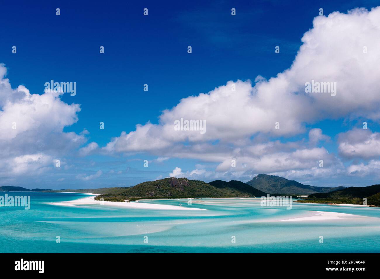 Panoramablick auf den Withehaven-Strand auf den Whitsunday-Inseln, Queensland, Australien Stockfoto