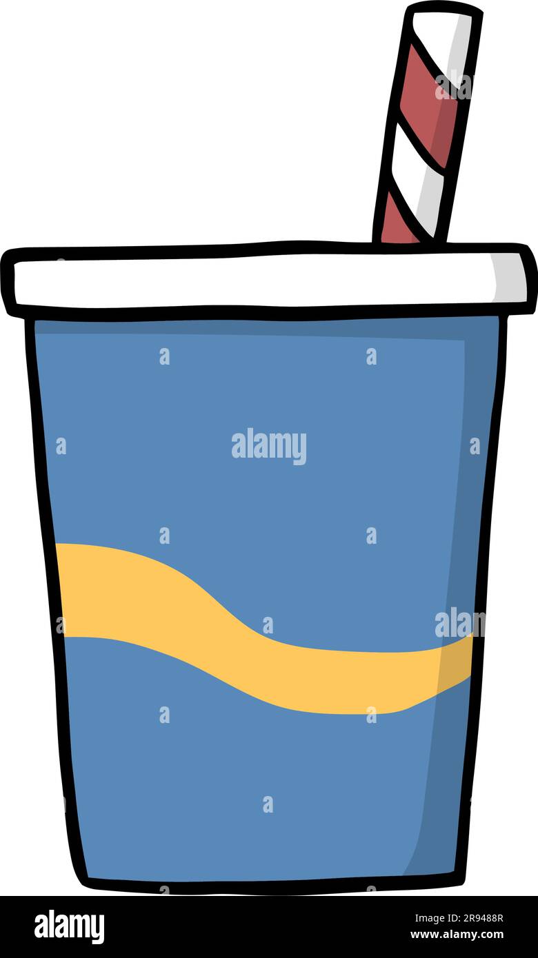 Eine Tasse alkoholfreies Getränk. Handgezeichneter Zeichentrickfilm für Design Stock Vektor