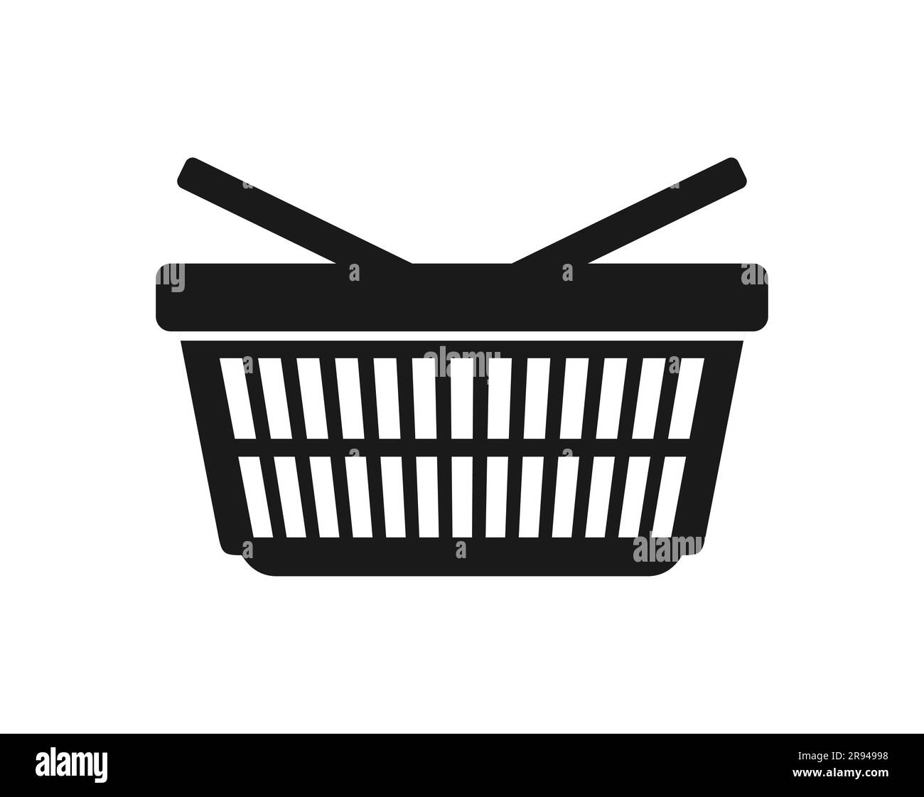 Vector-Warenkorbsymbol auf weißem Hintergrund Stock Vektor