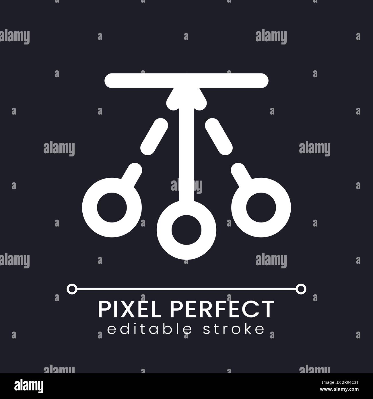 Pendel Animation Pixel Perfect weiß lineares ui-Symbol für dunkles Design Stock Vektor