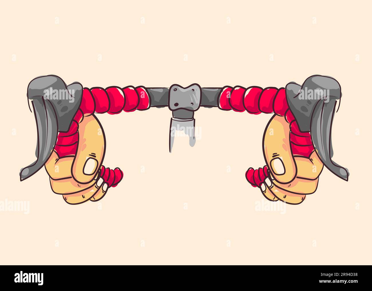 Radfahrer halten die Tropfenleiste eines Straßenfahrrads. Abstrakter Stil. Zyklische Vektordarstellung Stock Vektor