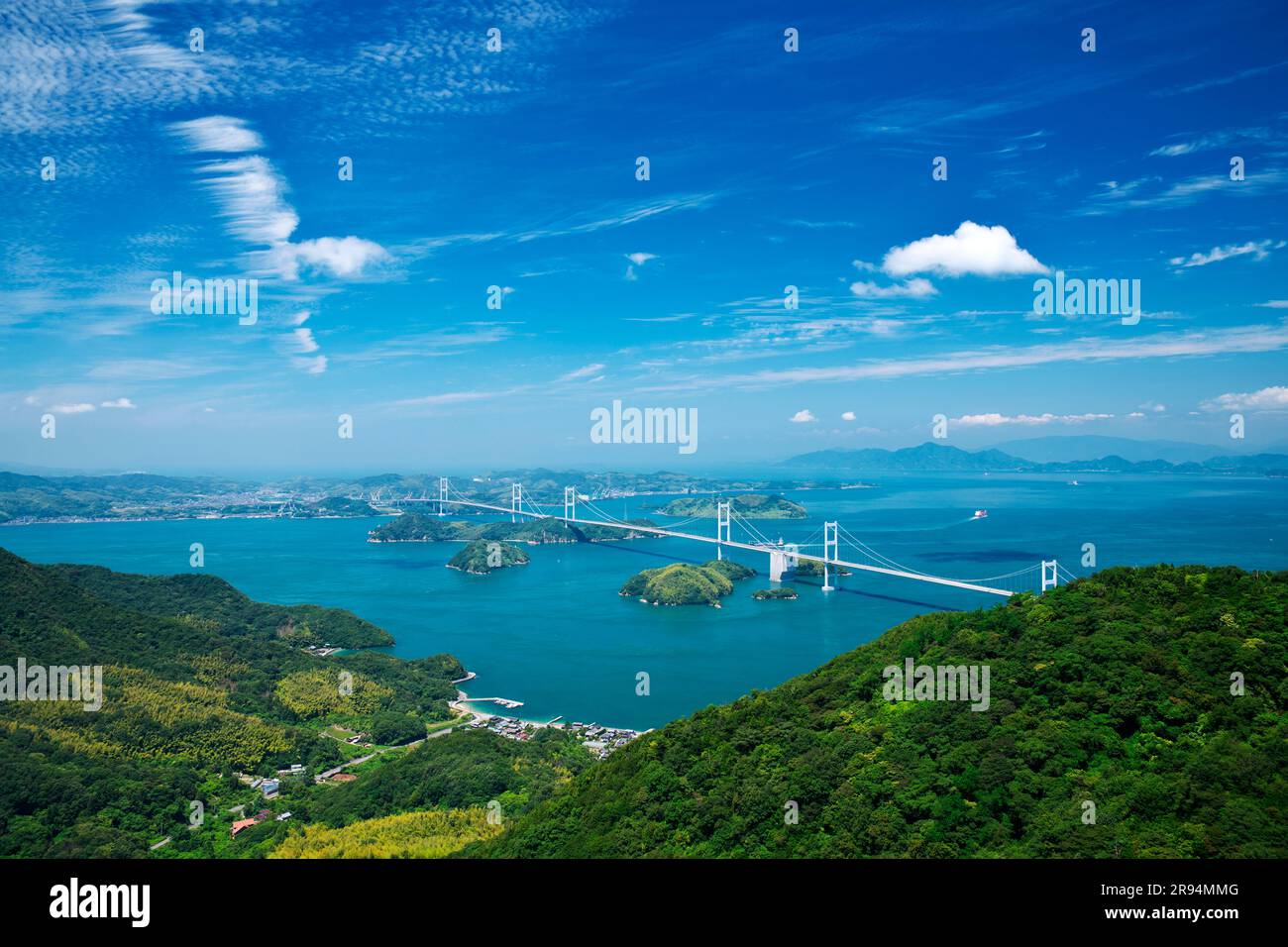 Shimanami Sea Route und Seto Inland Sea Stockfoto