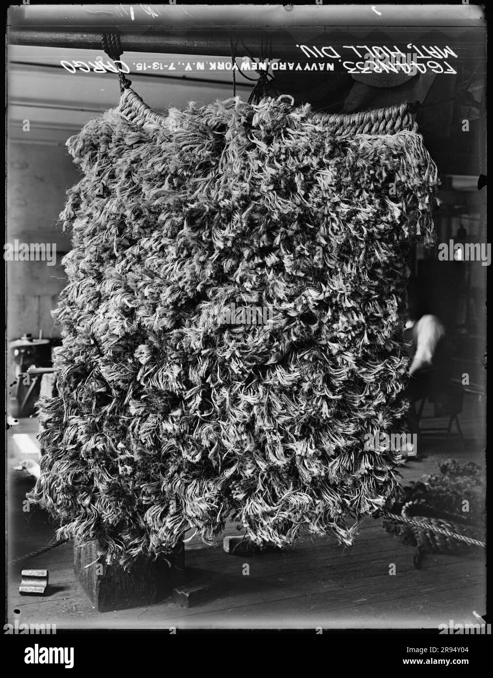 Frachtmatte, Hull-Division. Glasplatten-Negative für den Bau und die Reparatur von Gebäuden, Einrichtungen und Schiffen am New York Navy Yard. Stockfoto