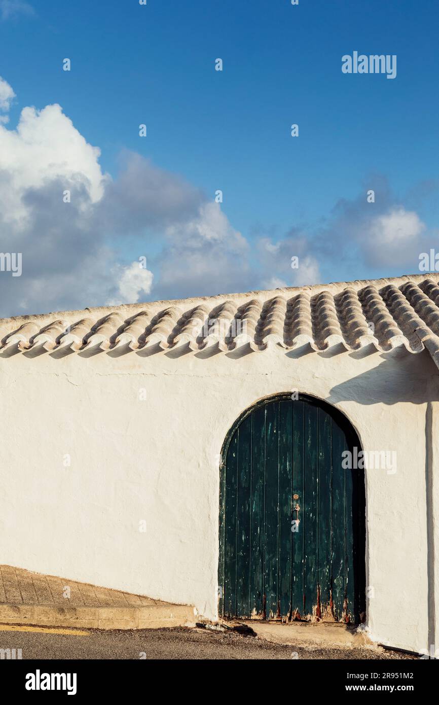 Details des rustikalen Hauses auf der spanischen Insel Menorca Stockfoto