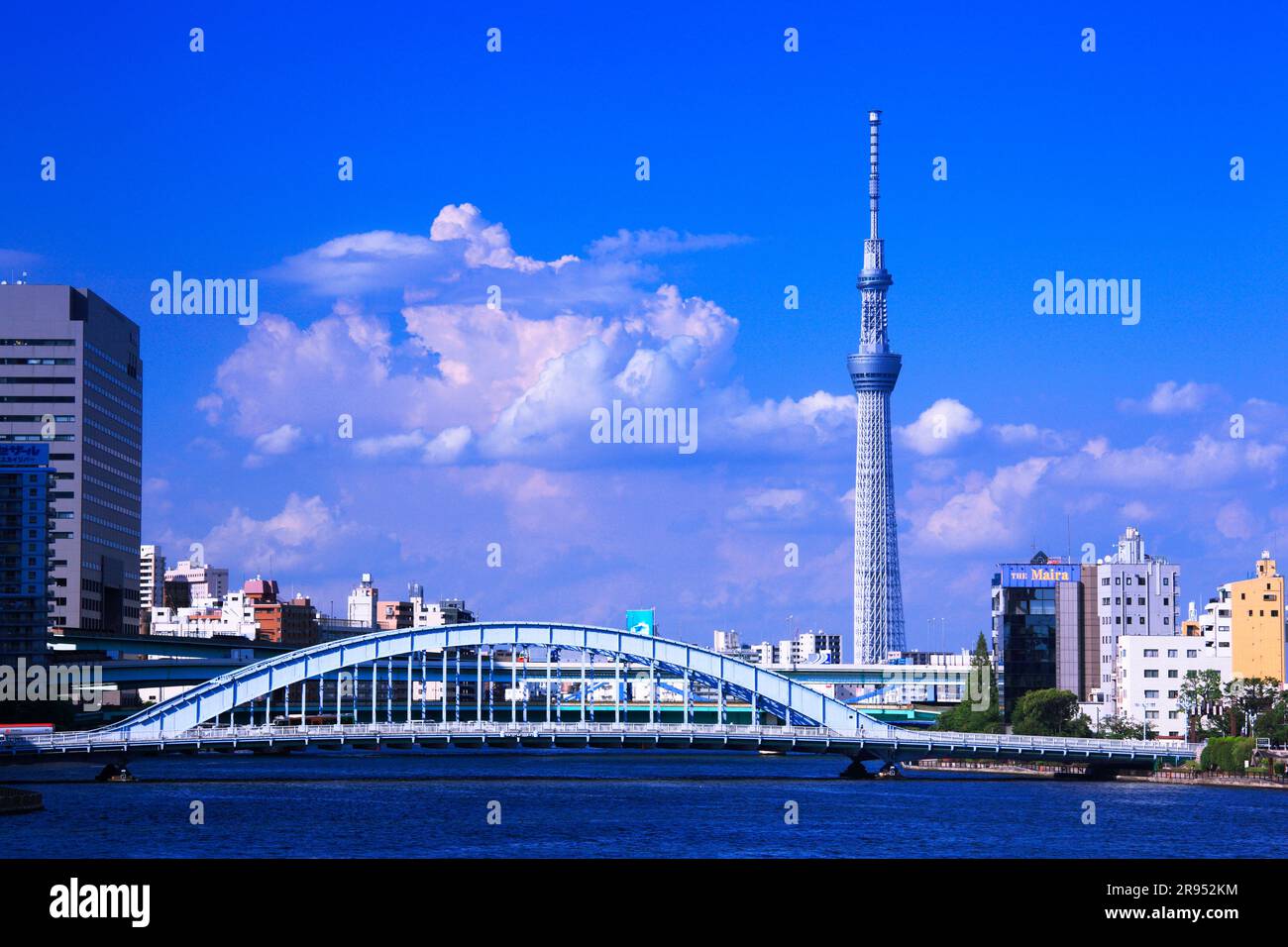 Sumida-Fluss und Tokyo Sky Tree Stockfoto
