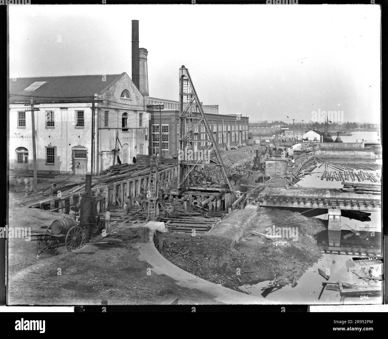 Historische Fotografien der Werft der Norfolk Naval im Fünften Marinestandort. Er untersteht dem Verteidigungsministerium und dem Marineministerium. Stockfoto