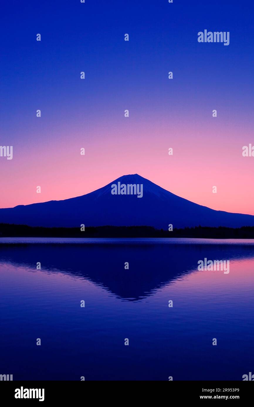 Morgengrauen am Fuji Stockfoto