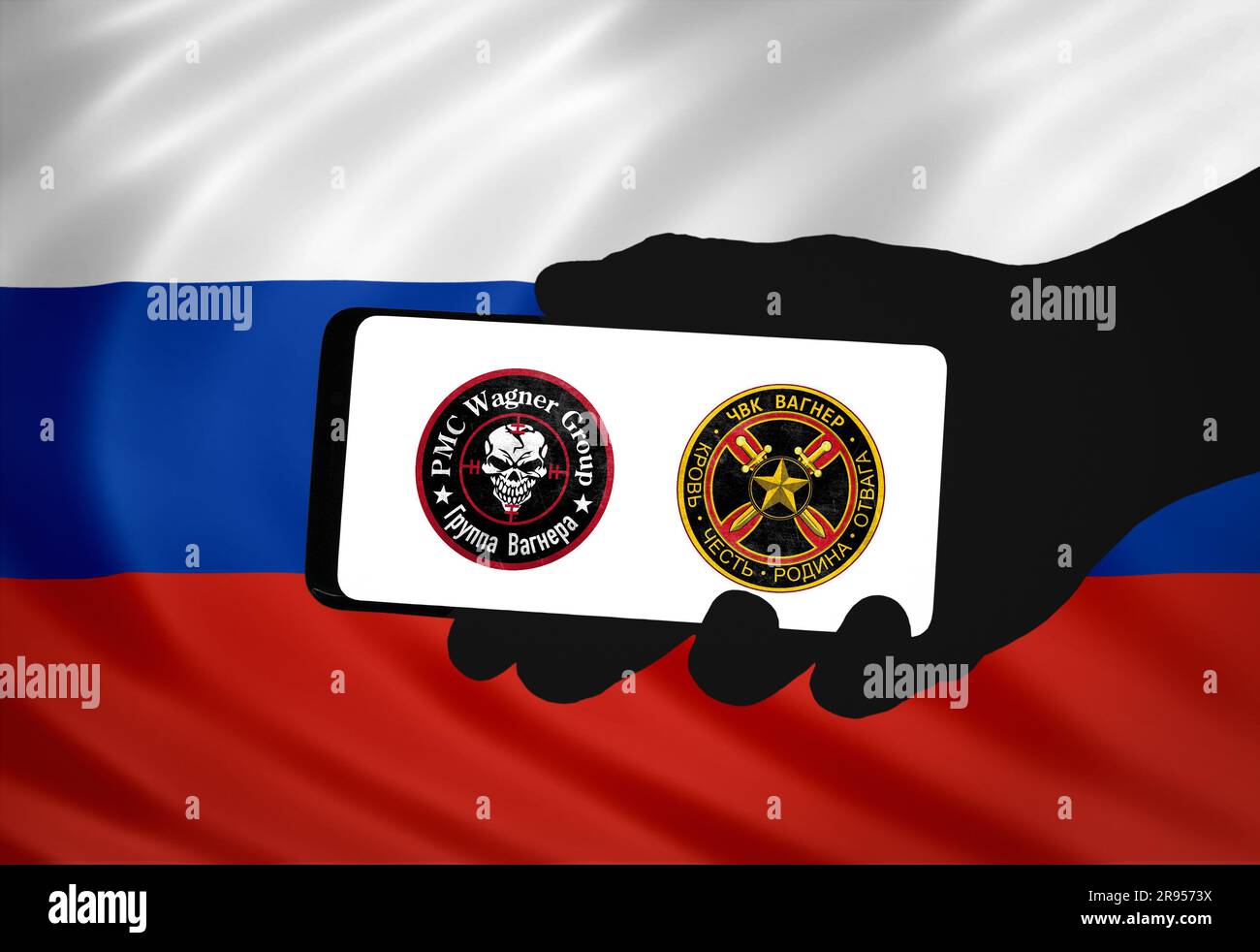 Die Wagner Group - russische paramilitärische Organisation Stockfoto