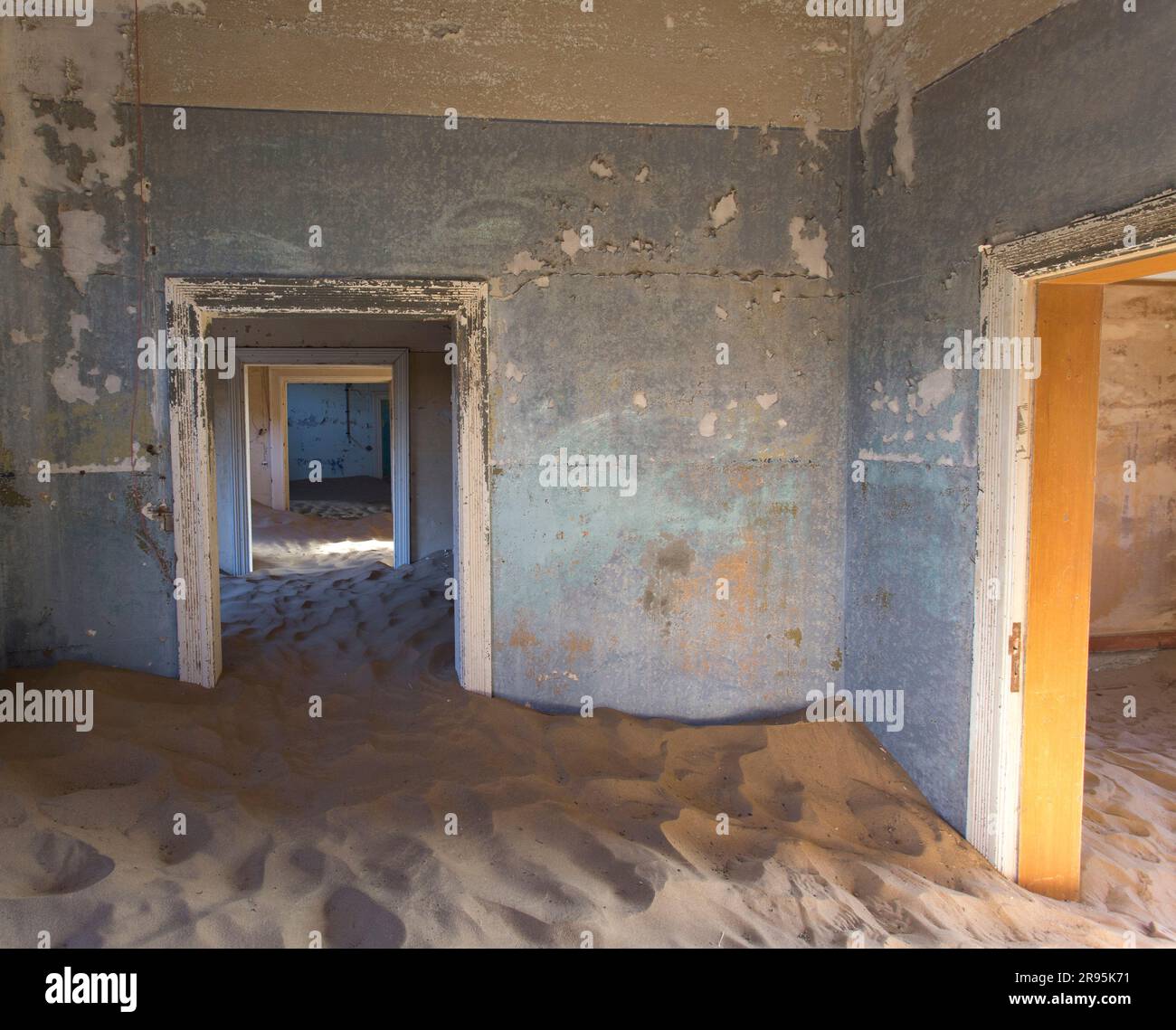 Pomona, Namibia - 16. August 2018: Blick auf die Ruinen der Diamantenstadt Pomona Stockfoto