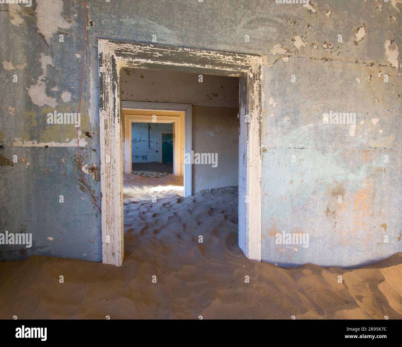 Pomona, Namibia - 16. August 2018: Blick auf die Ruinen der Diamantenstadt Pomona Stockfoto