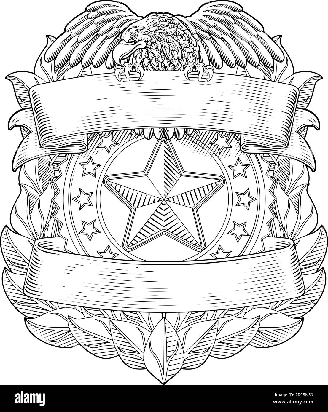 Polizei, Militär, Adlerschild, Sheriff Crest Stock Vektor