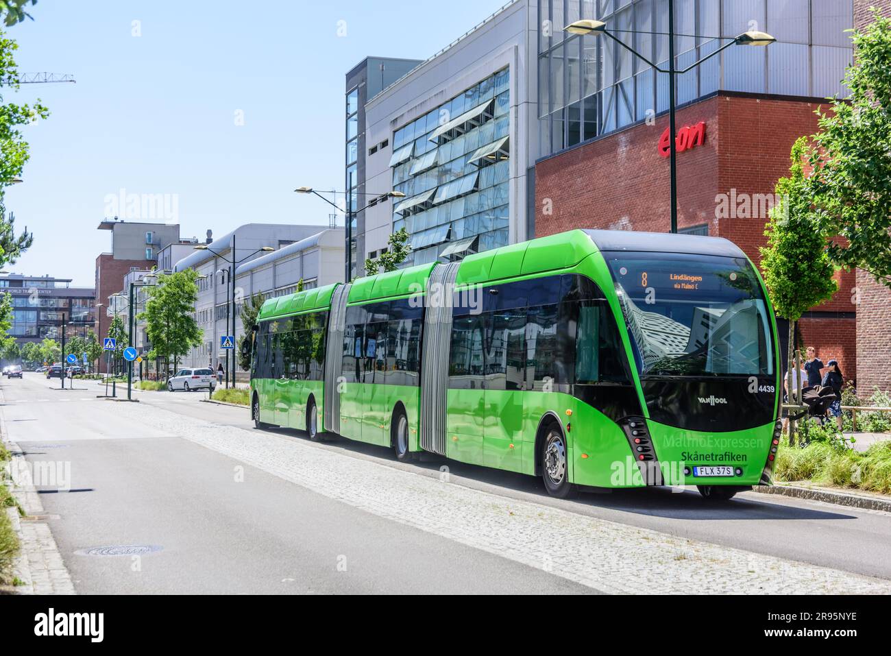 Malmö, Van Hool Doppelgelenkbus // Malmö, Van Hool Doppelgelenkbus Stockfoto