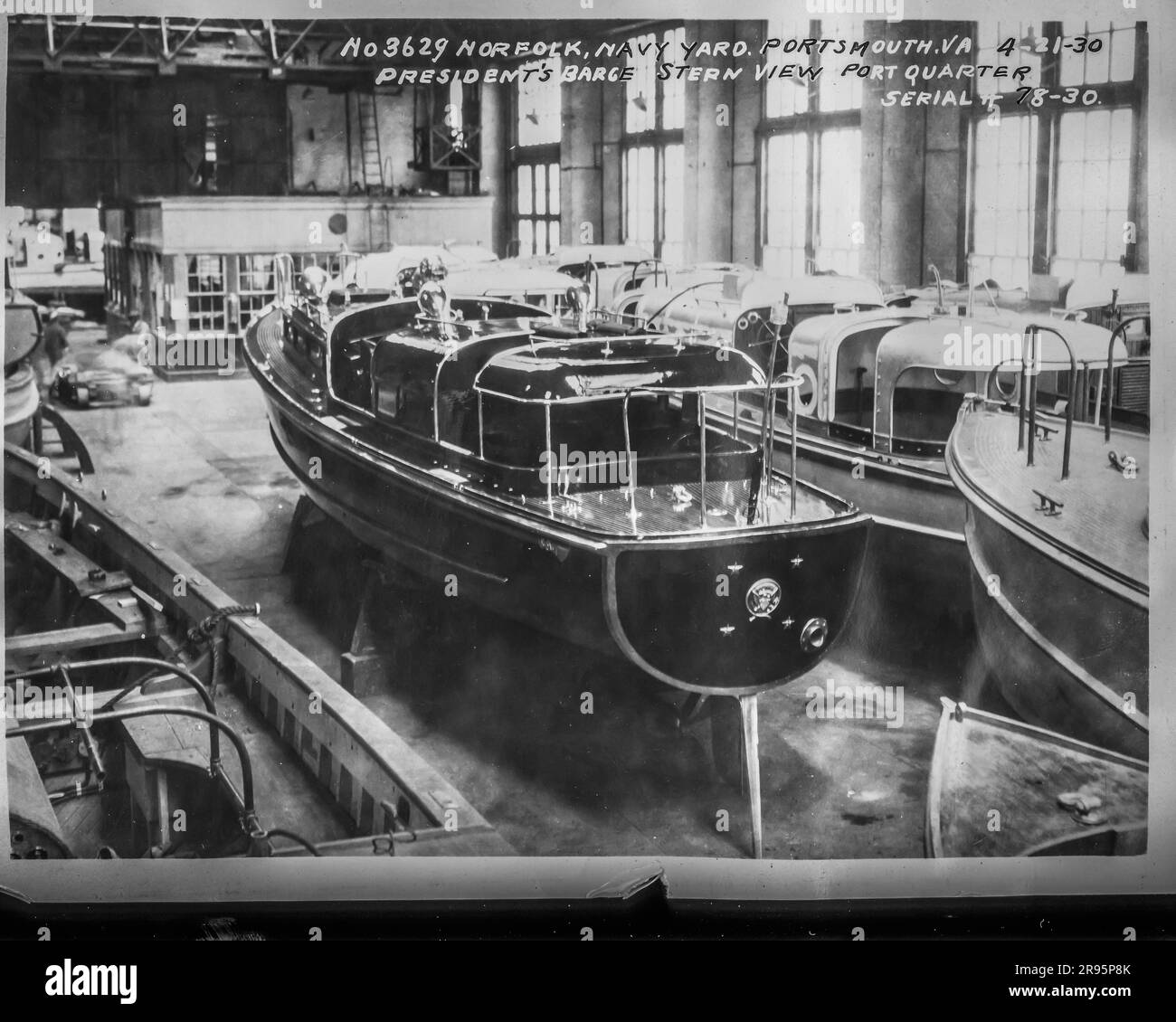 Historische Fotografien der Werft der Norfolk Naval im Fünften Marinestandort. Er untersteht dem Verteidigungsministerium und dem Marineministerium. Stockfoto