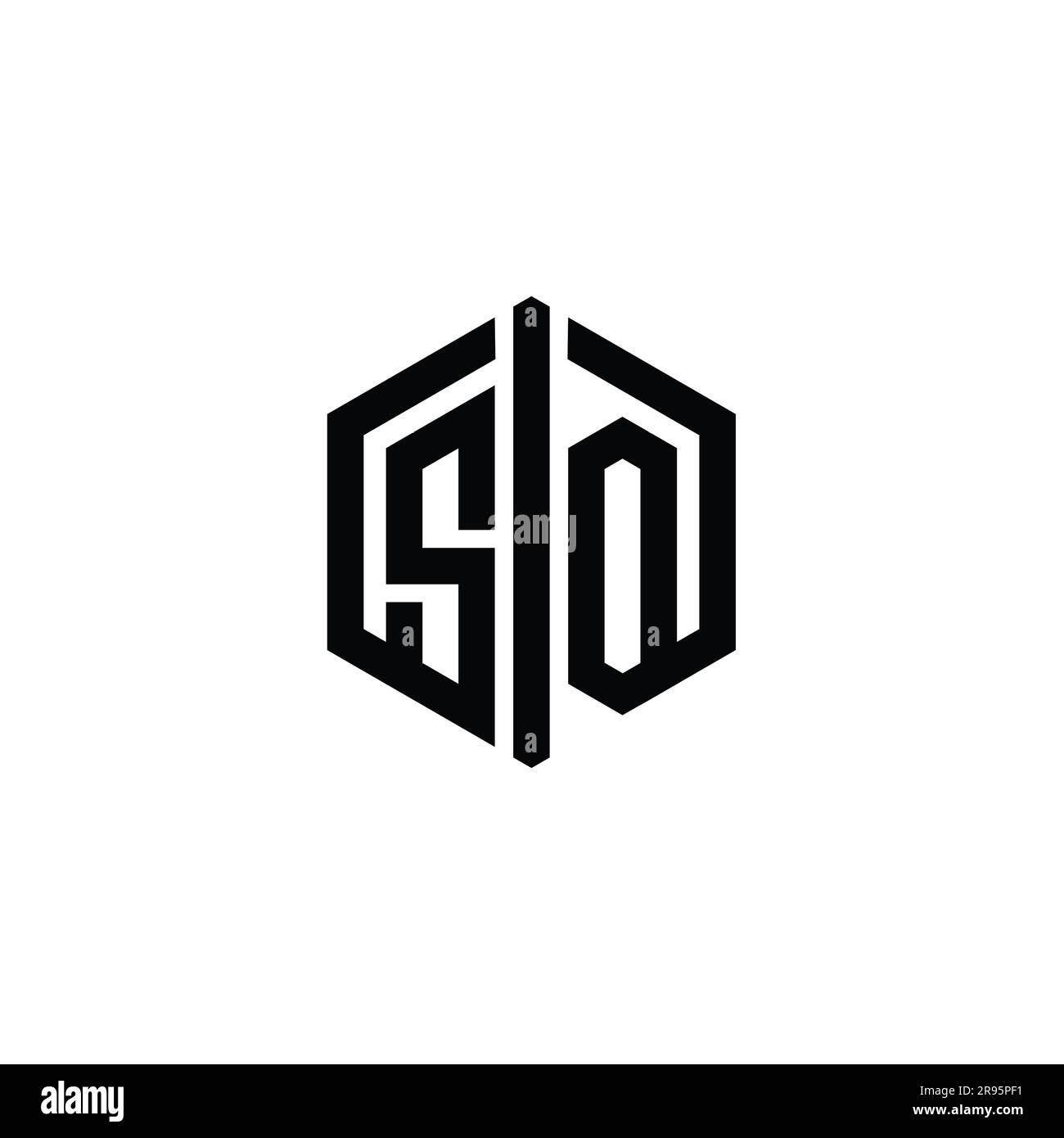 SO Letter Logo Monogramm sechseckig mit Connect Umriss Design Vorlage ...