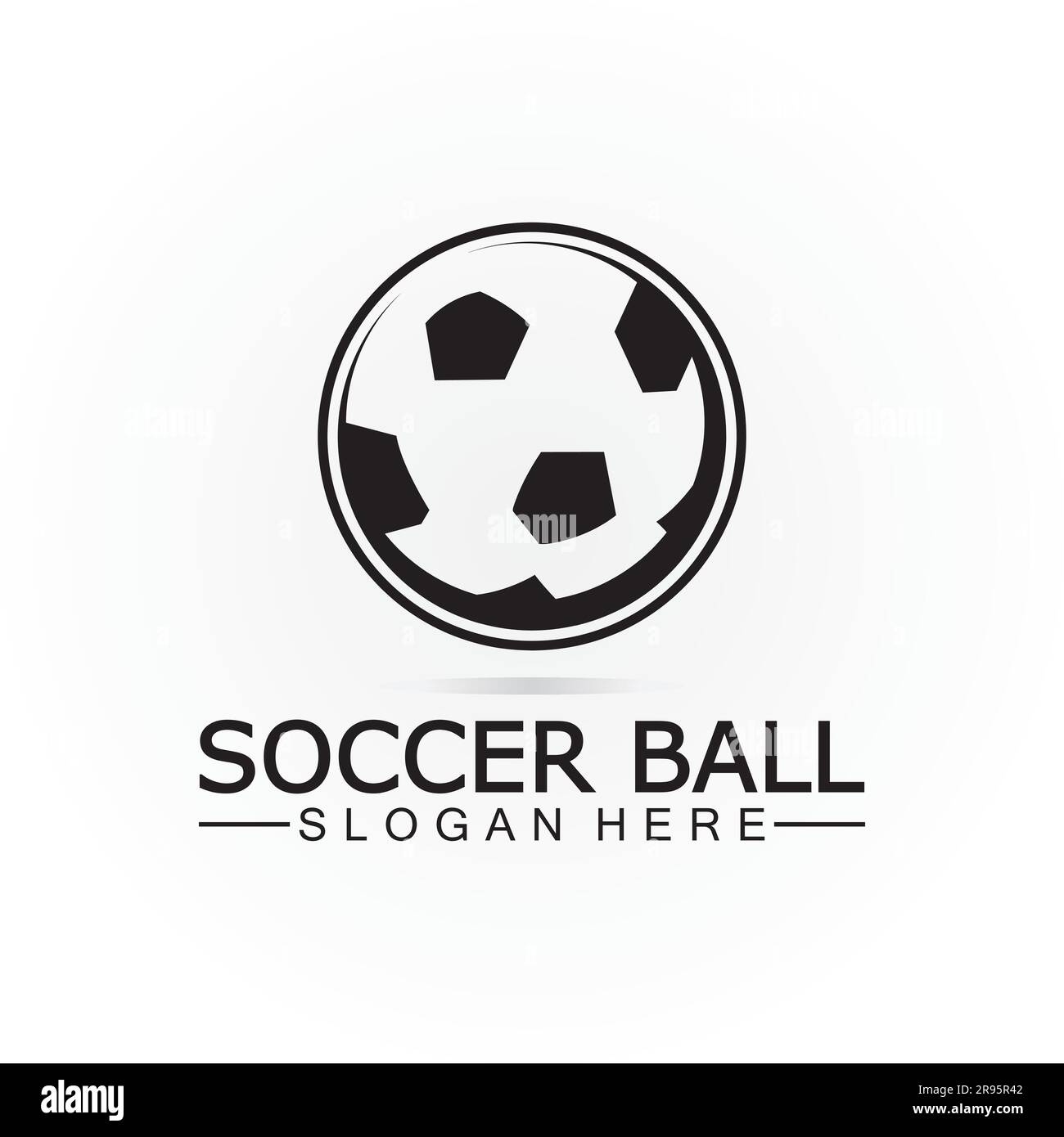 Fußballball-Logo-Symbol und Symbol-Vektorvorlage. Fußball-Logo-Design Stock Vektor