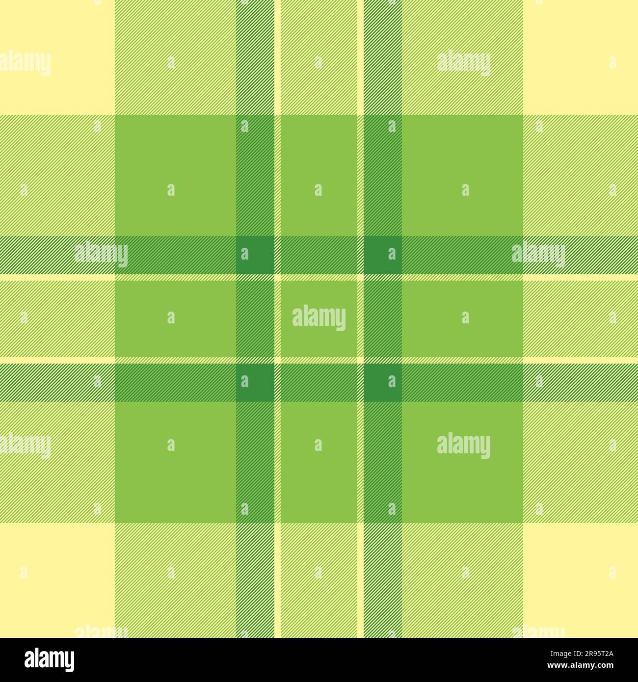 Schottenkaromuster mit Textilmuster auf dem Hintergrund mit einem nahtlosen karierten Vektorstoff in Grün und Gelb. Stock Vektor