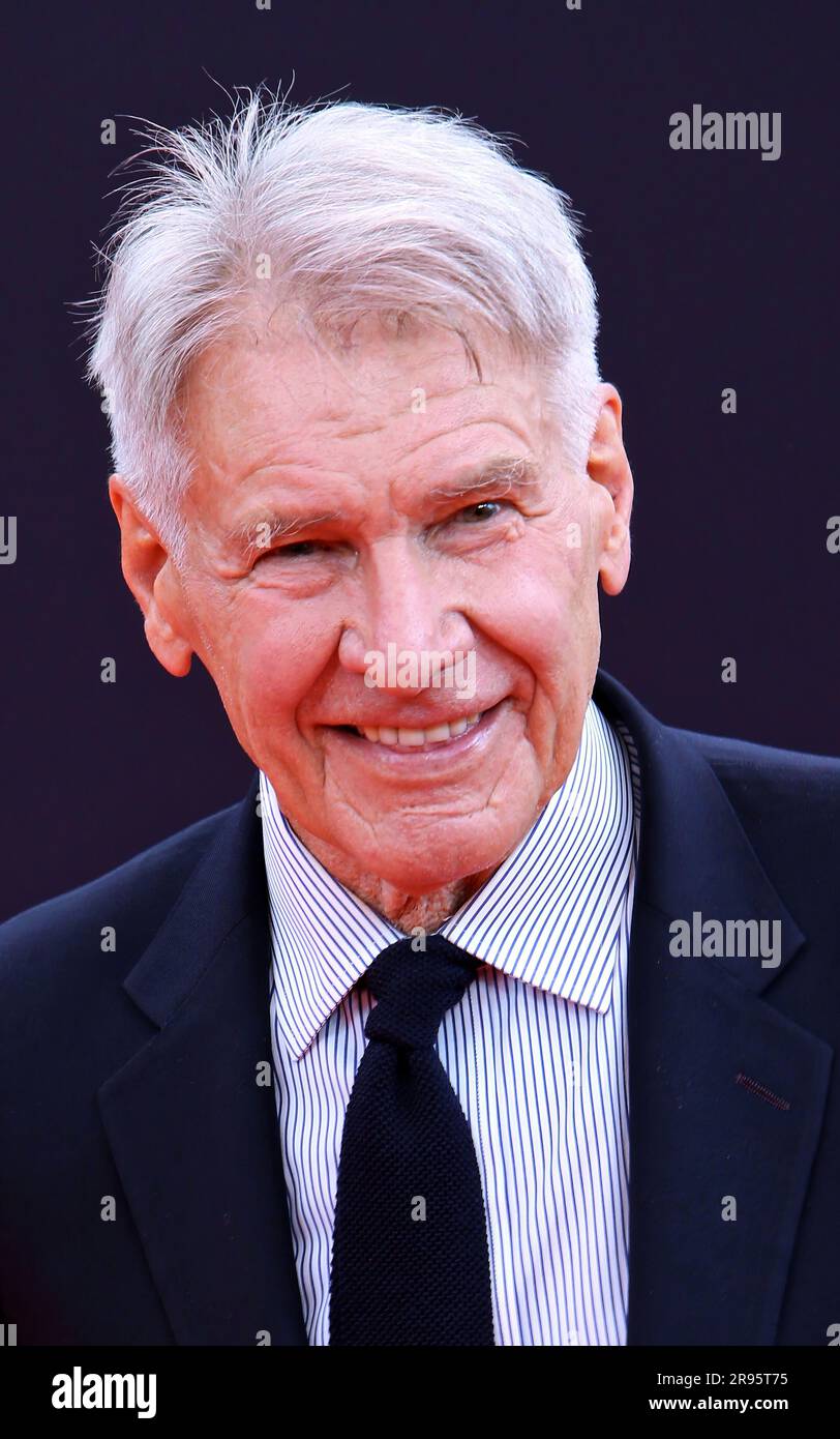 Berlin, Deutschland, 22,6.23, Harrison Ford nimmt an der Deutschlandpremiere Indiana Jones und das Rad des Schicksals (Indiana Jones und der Ziellinie), Z Teil Stockfoto