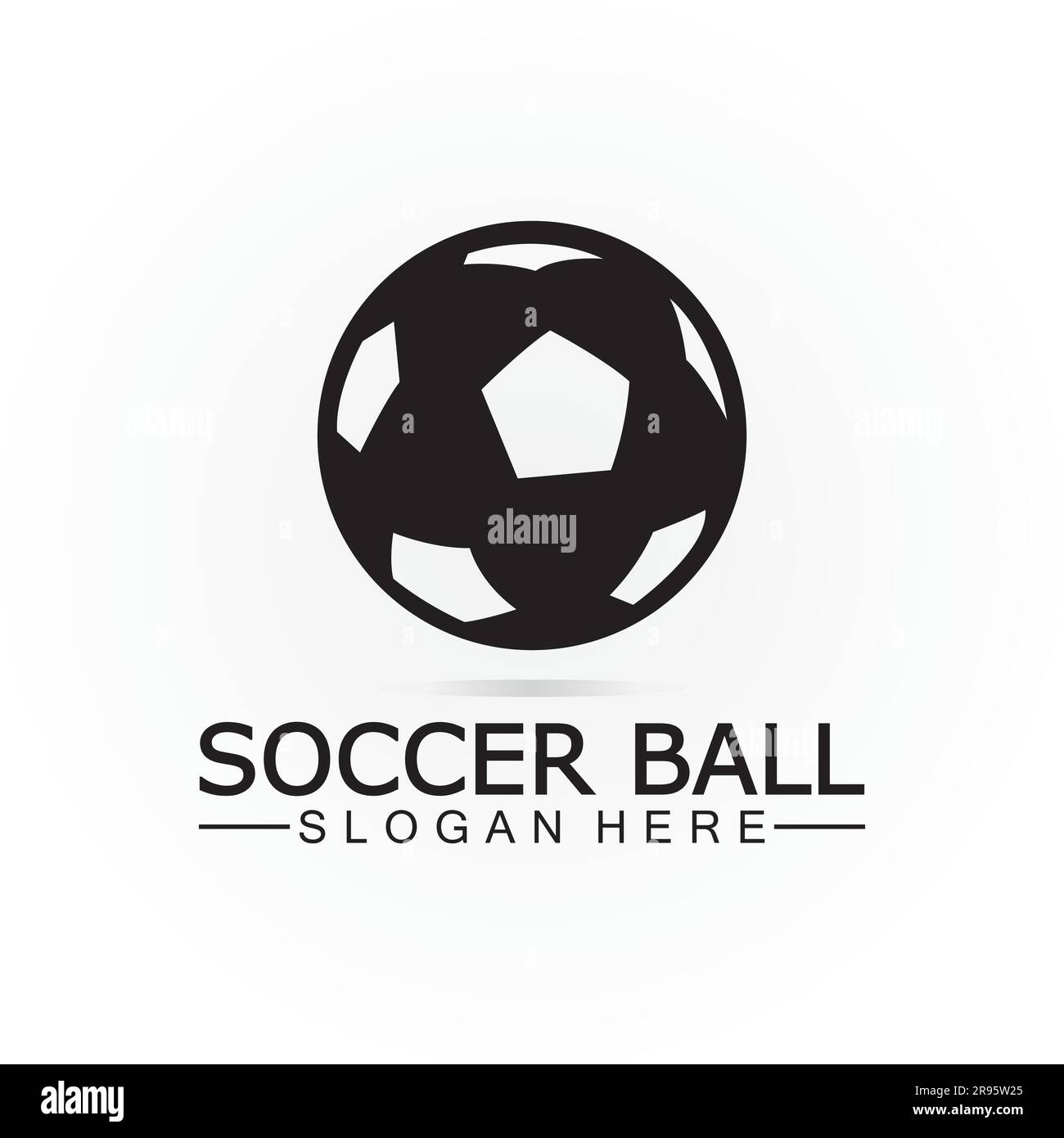 Fußballball-Logo-Symbol und Symbol-Vektorvorlage. Fußball-Logo-Design Stock Vektor