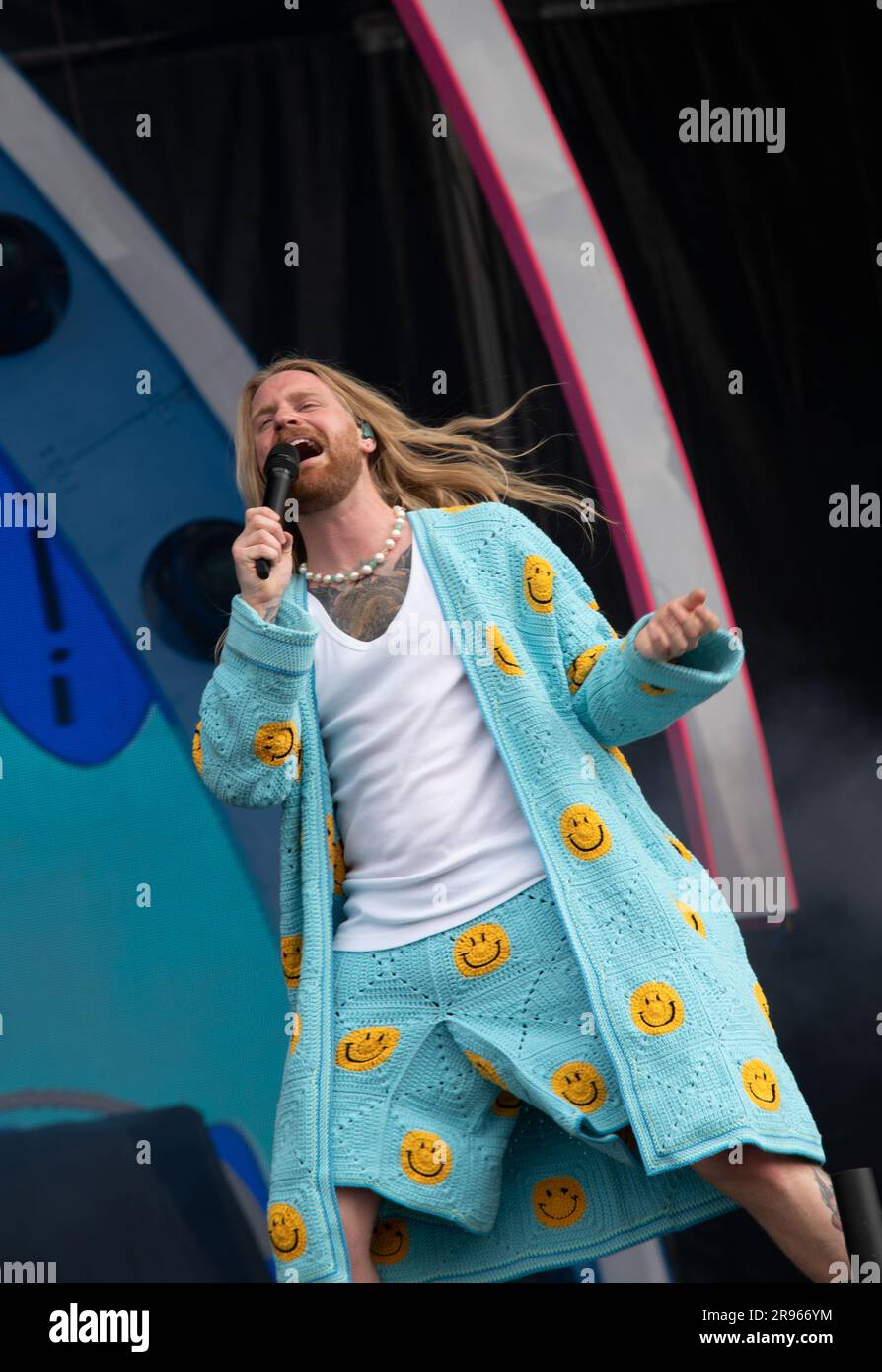 London, Vereinigtes Königreich, 24. Juni 2023. Sam Ryder tritt live auf dem BST Summertime Festival in Hyde Park auf und unterstützt Pink und Gwen Stefani. Cristina Massei/Alamy Live News Stockfoto