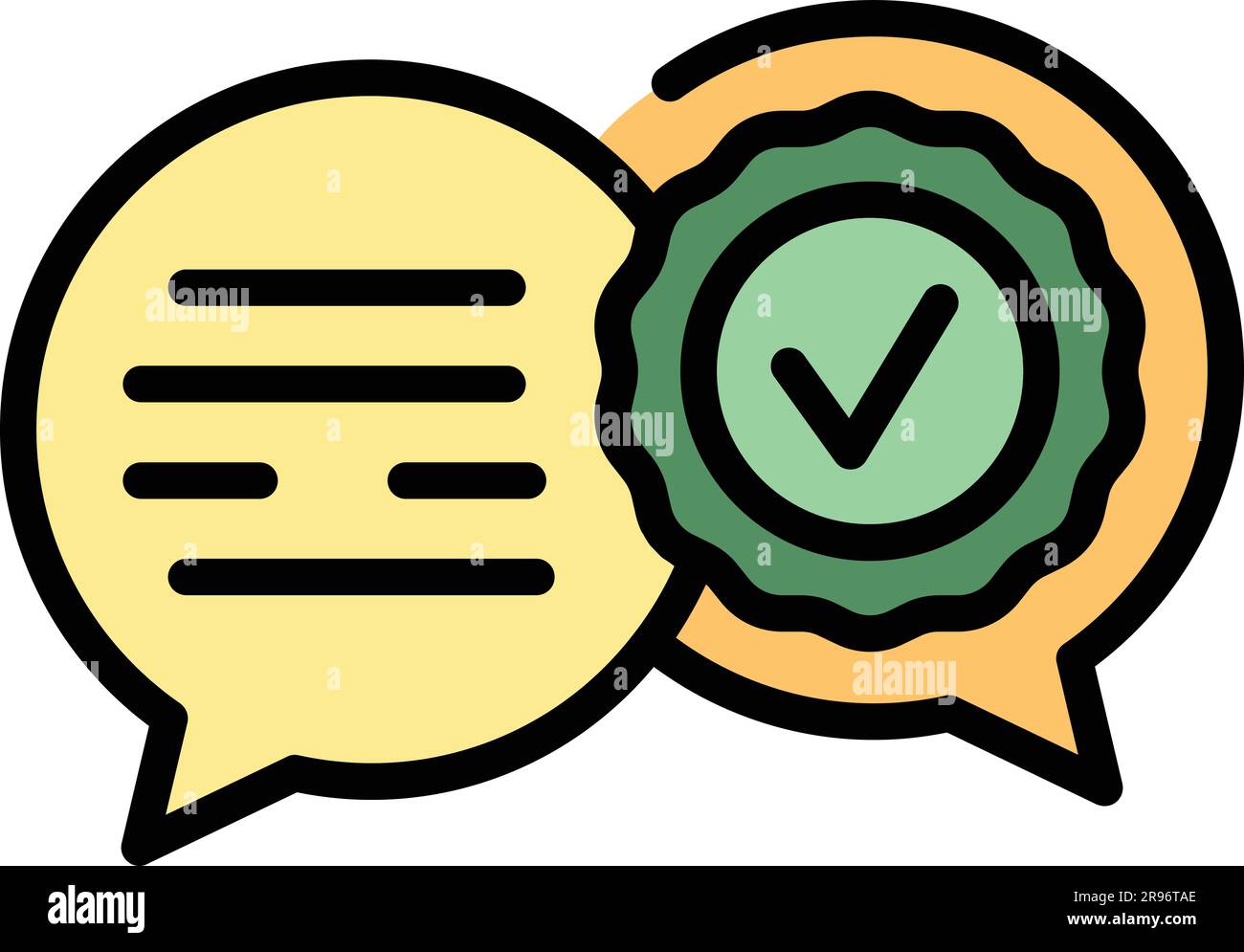 Chat-Symbol für regulierte Produkte. Skizzieren Sie das Chat-Vektorsymbol für regulierte Produkte für Webdesign isoliert auf weißem Hintergrund Stock Vektor