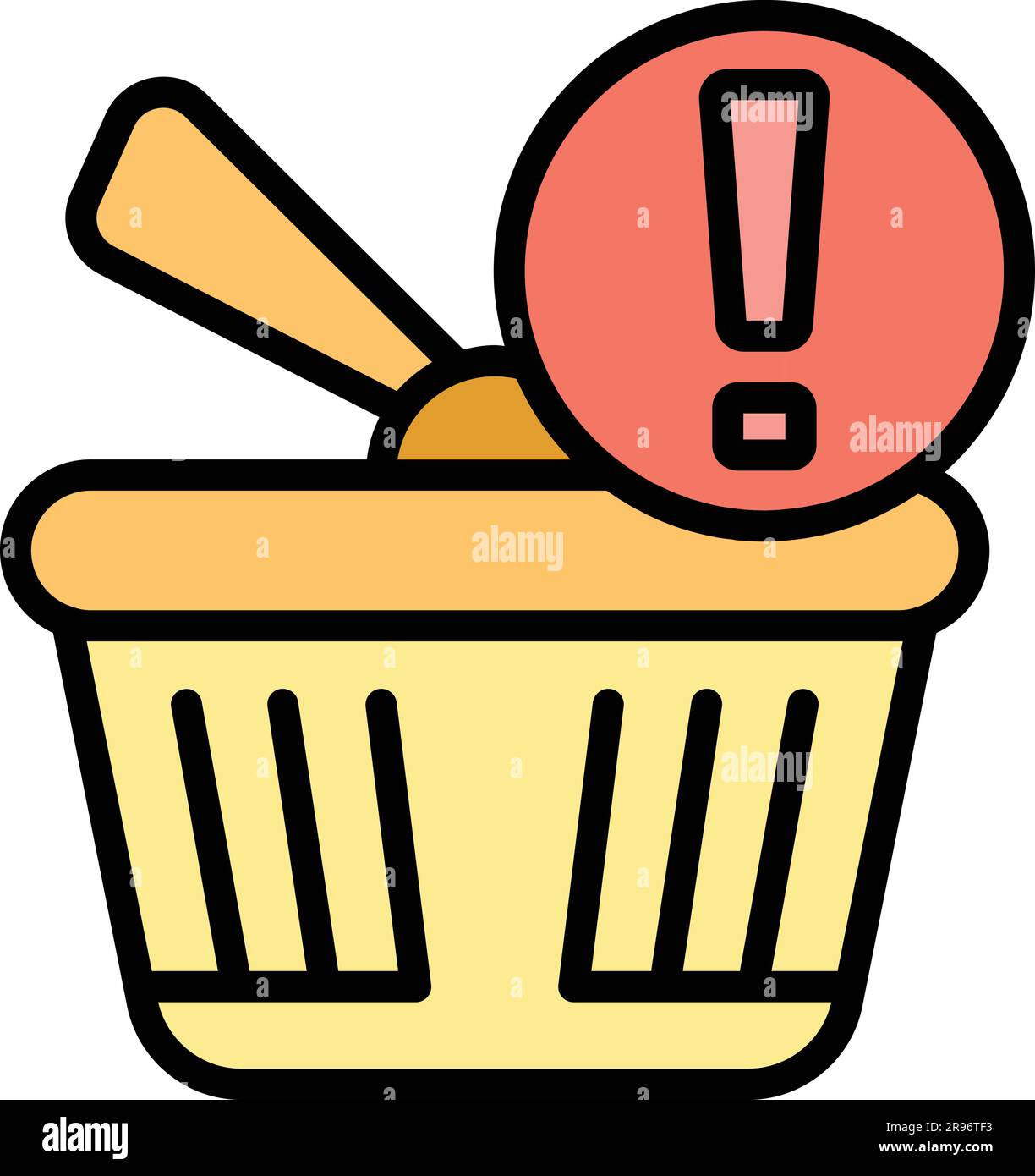 Korbsymbol für regulierte Produkte. Skizzieren Sie das Korbsymbol für regulierte Produkte für das Webdesign isoliert auf weißem Hintergrund Stock Vektor
