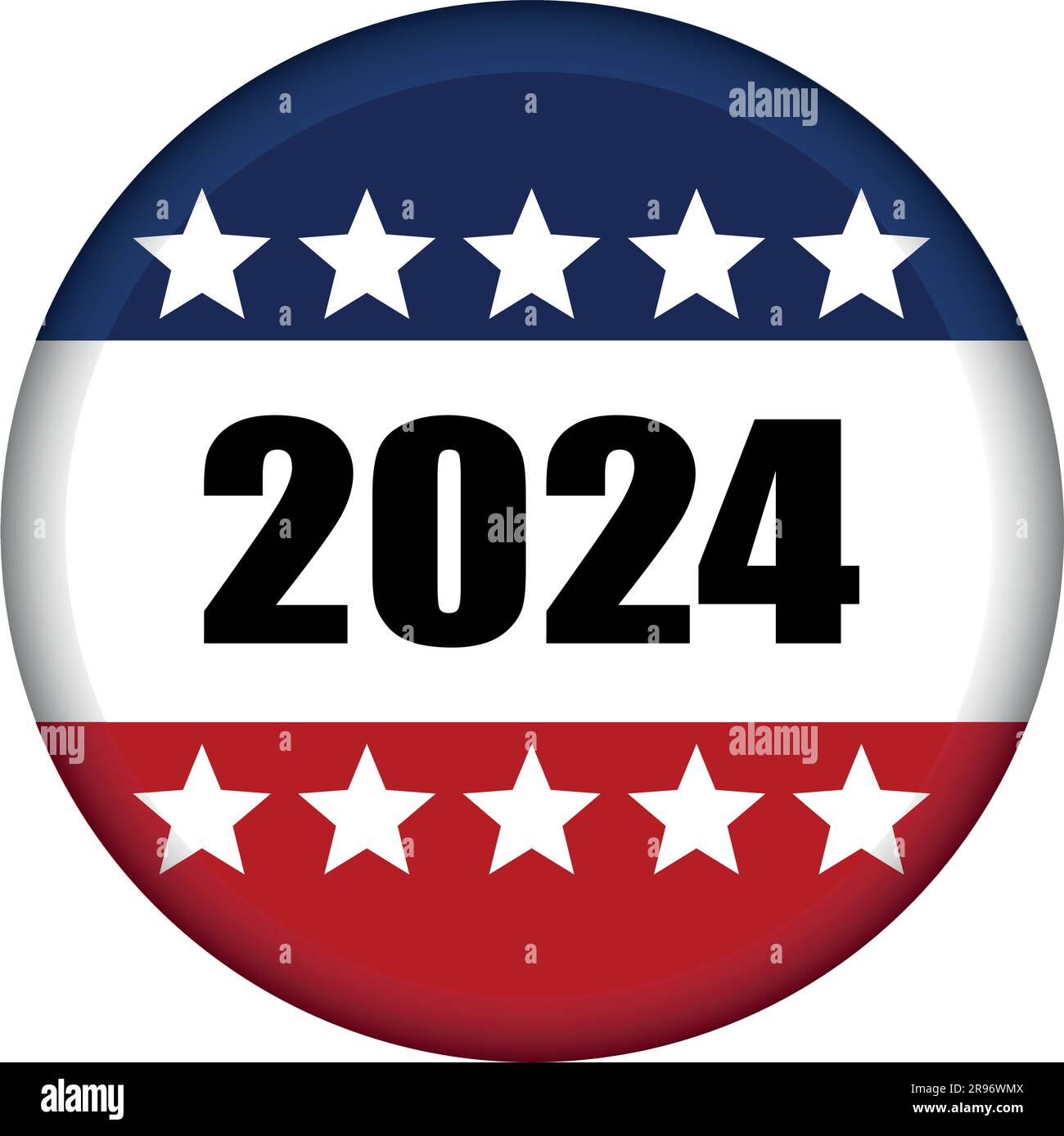 USA-Wahl 2024 Vektor-Pin, -Abzeichen oder -Wahlkampftaste. Stock Vektor