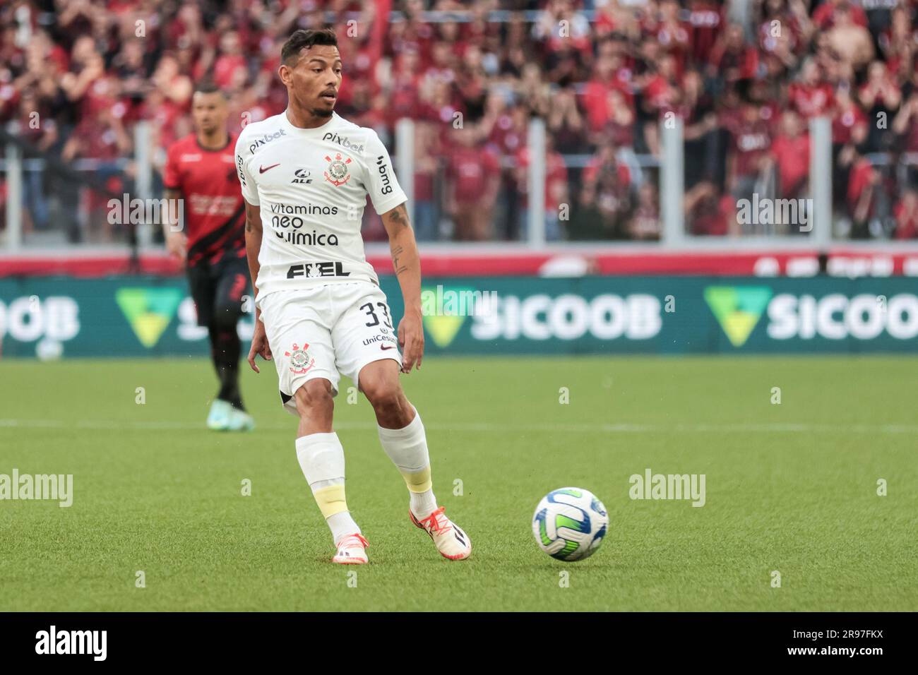 Curitiba, Brasilien. 24. Juni 2023. PR - CURITIBA - 06/24/2023 - BRASILEIRO A 2023, ATHLETICO-PR X CORINTHIANS - Corinthians Spieler Ruan Oliveira während eines Spiels gegen Athletico-PR im Stadion Arena da Baixada für die BRAZILEIRO A 2023 Meisterschaft. Foto: Robson Mafra/AGIF/Sipa USA Guthaben: SIPA USA/Alamy Live News Stockfoto