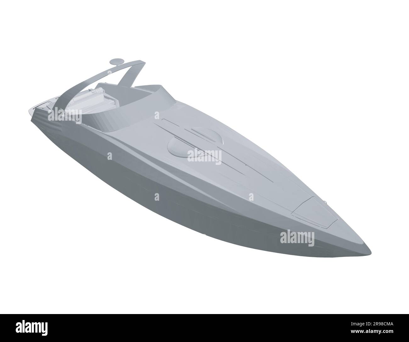 Polygonale graue Speedboat-Darstellung isolierter Vektoren. Luxuriöses und teures Boot. 3D. Stock Vektor