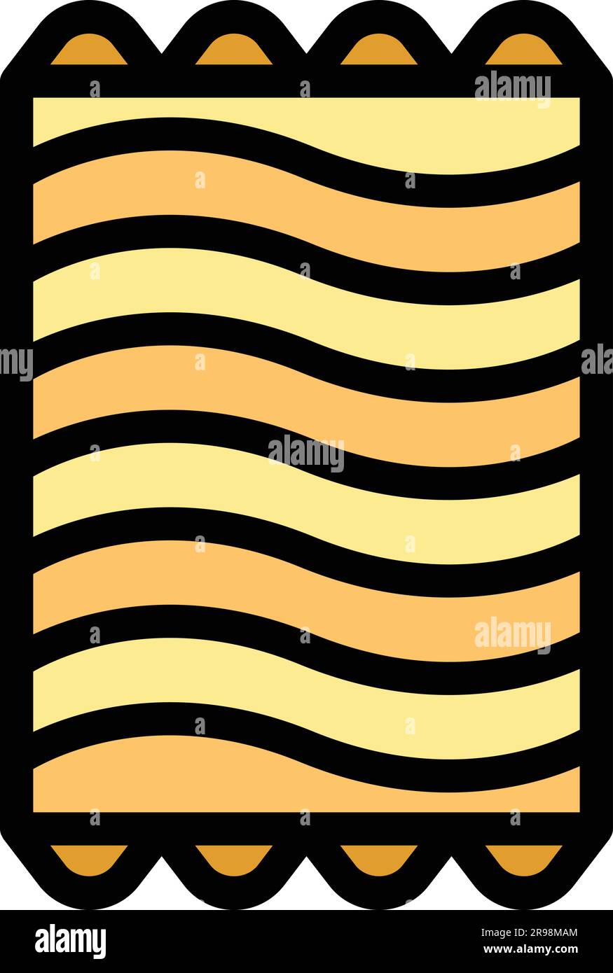 Aufblasbare Matratze, Symbolkontur, Vektor. Airpool-Bett. Die Matte ist flach Stock Vektor