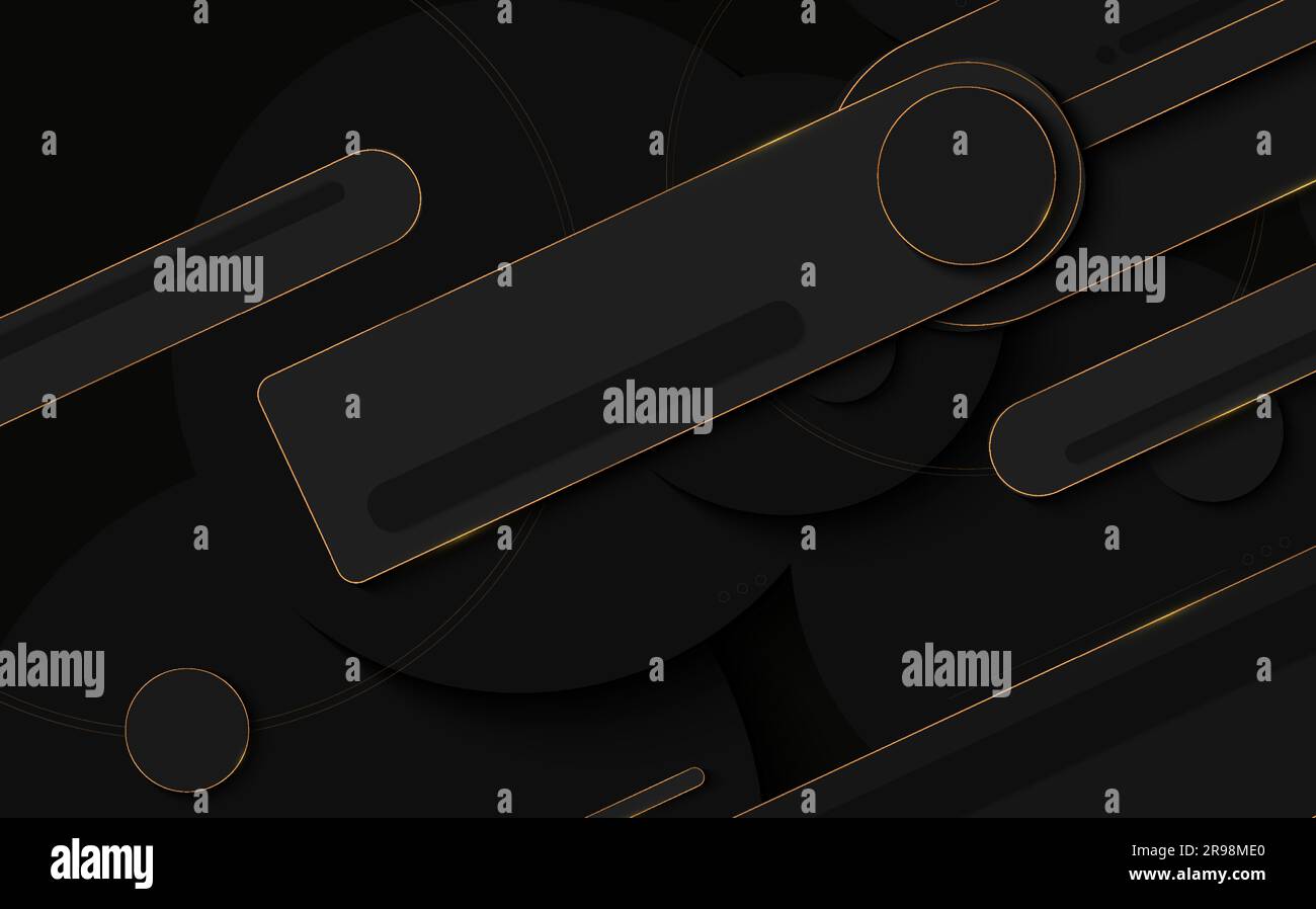 Abstrakte Linienvorlage mit Dekorationsgrafiken mit goldenem Glitzer. Moderne Vorlagenkunstwerke mit futuristischem Design-Hintergrund. Vektor Stock Vektor