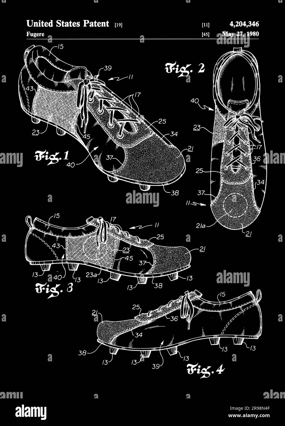 Fußballschuhe Patent, Fußballschuhe Art Stock Vektor