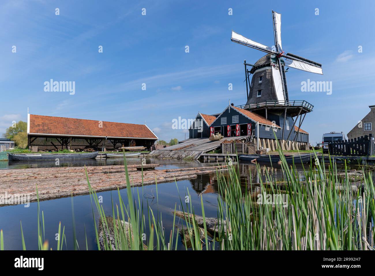 Holzsägewerk De Rat in IJlst, Niederlande Stockfoto