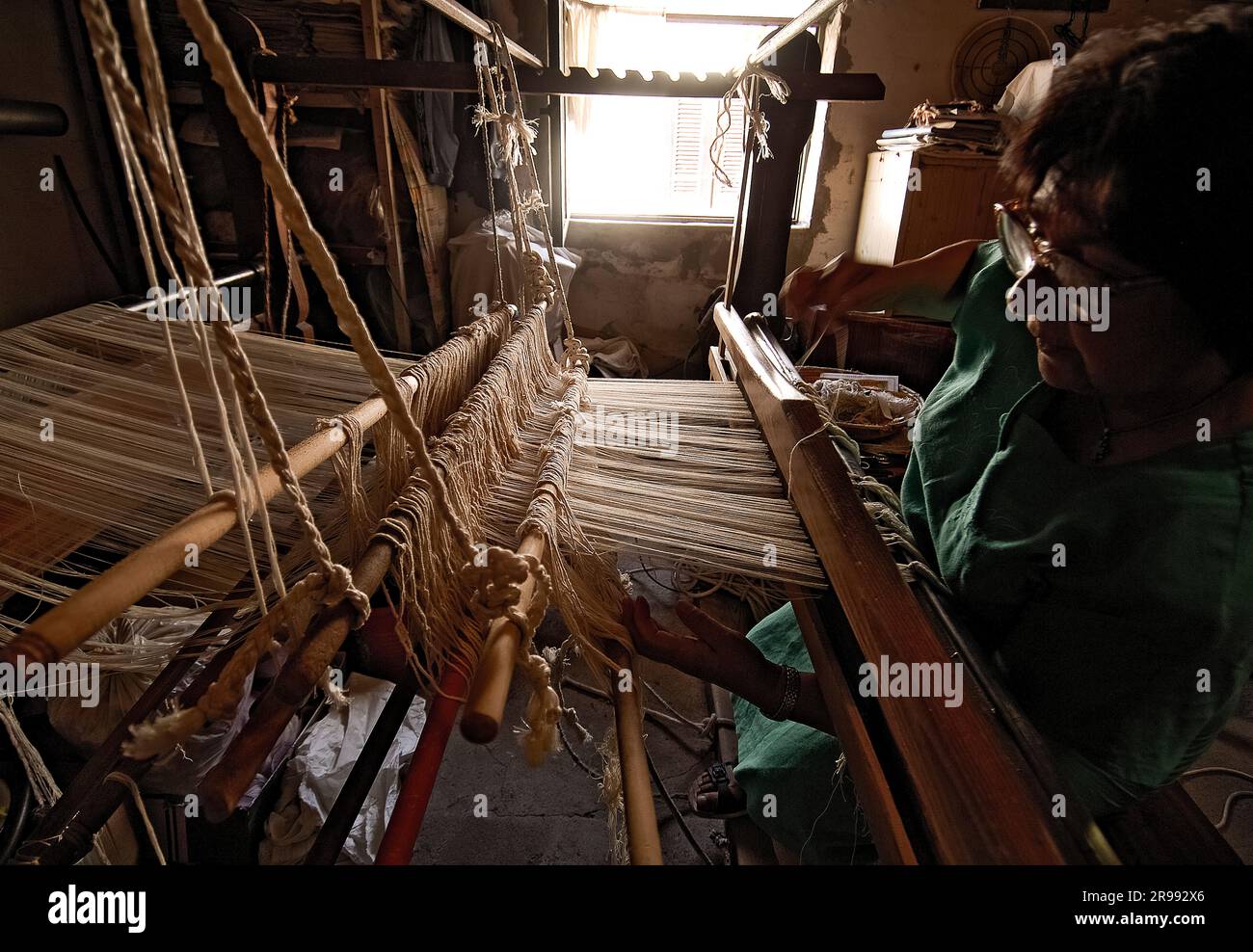 Italien Sardinien Aggius - Teppichwebstühle Stockfoto