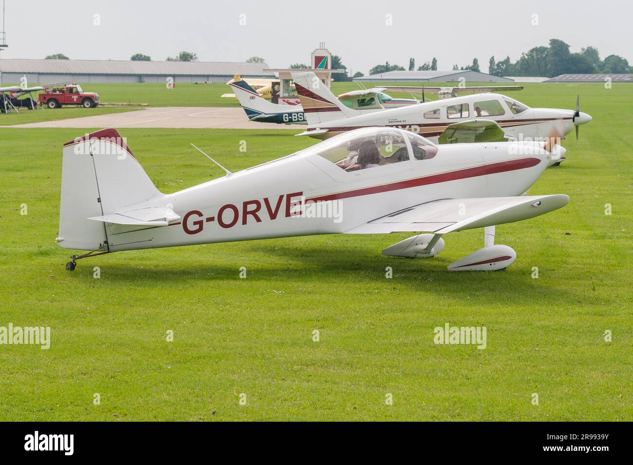 Eine Vans RV-6 am Sywell-Flugplatz Stockfoto