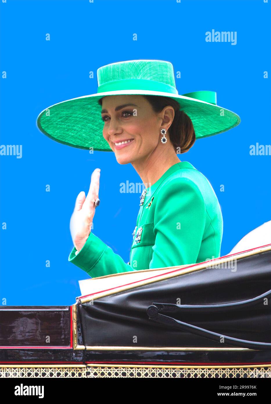 Kate Middleton (Catherine) Prinzessin von Wales reitet in Open Carriage Trooping the Color Colour London Stockfoto
