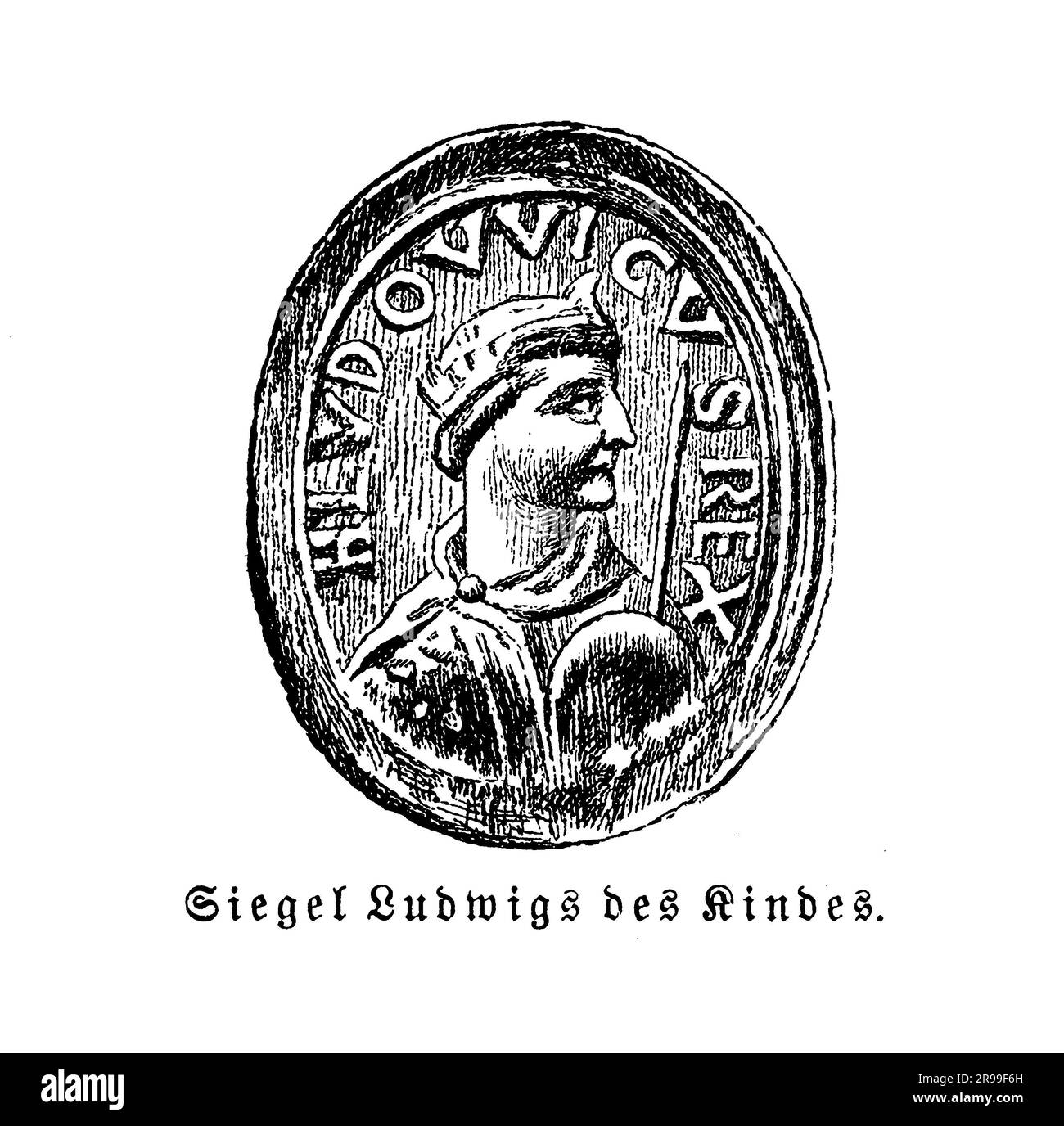 Seal of Louis, der Kinderkönig von Ostfrankien, 10. Jahrhundert Stockfoto