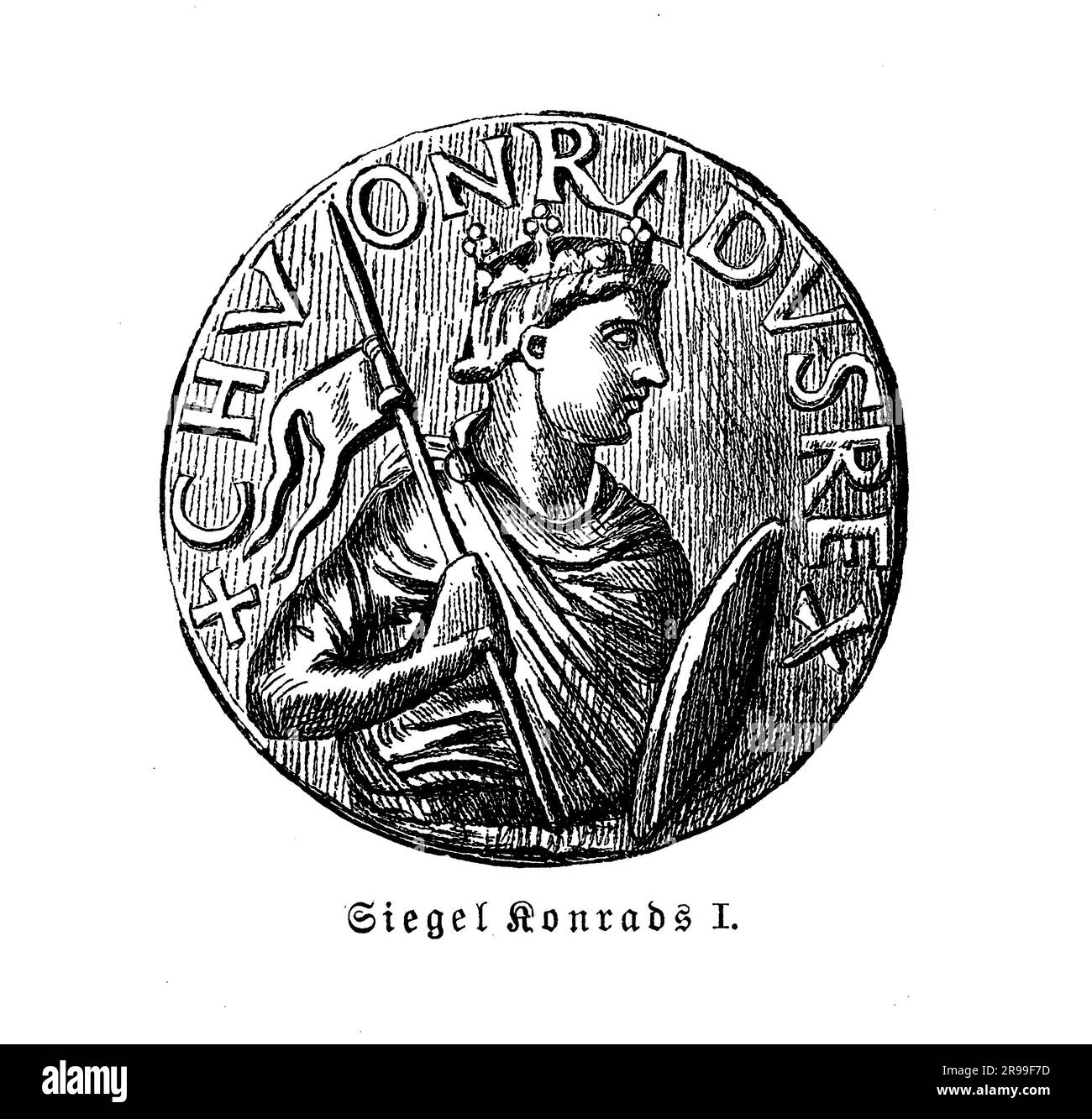 Siegel von Conrad I. von Deutschland, dem Jüngeren, 10. Jahrhundert Stockfoto