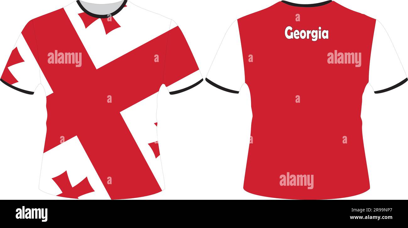 T-Shirts mit Georgia Flag Vector Stock Vektor