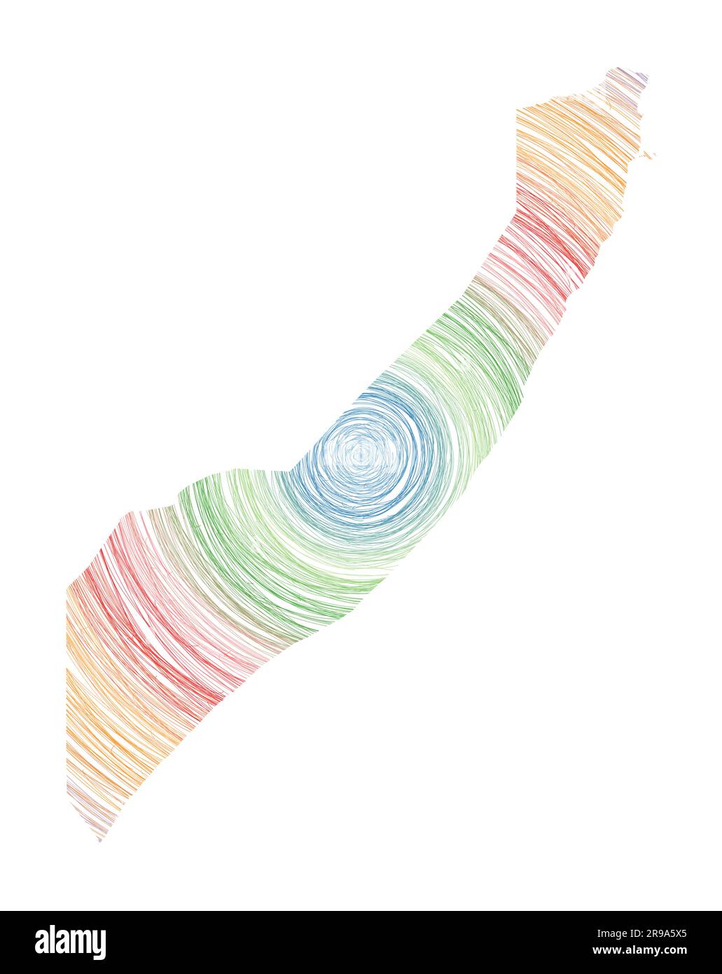 Somalia Karte gefüllt mit konzentrischen Kreisen. Skizzieren Sie Kreise in Form des Landes. Vektordarstellung. Stock Vektor