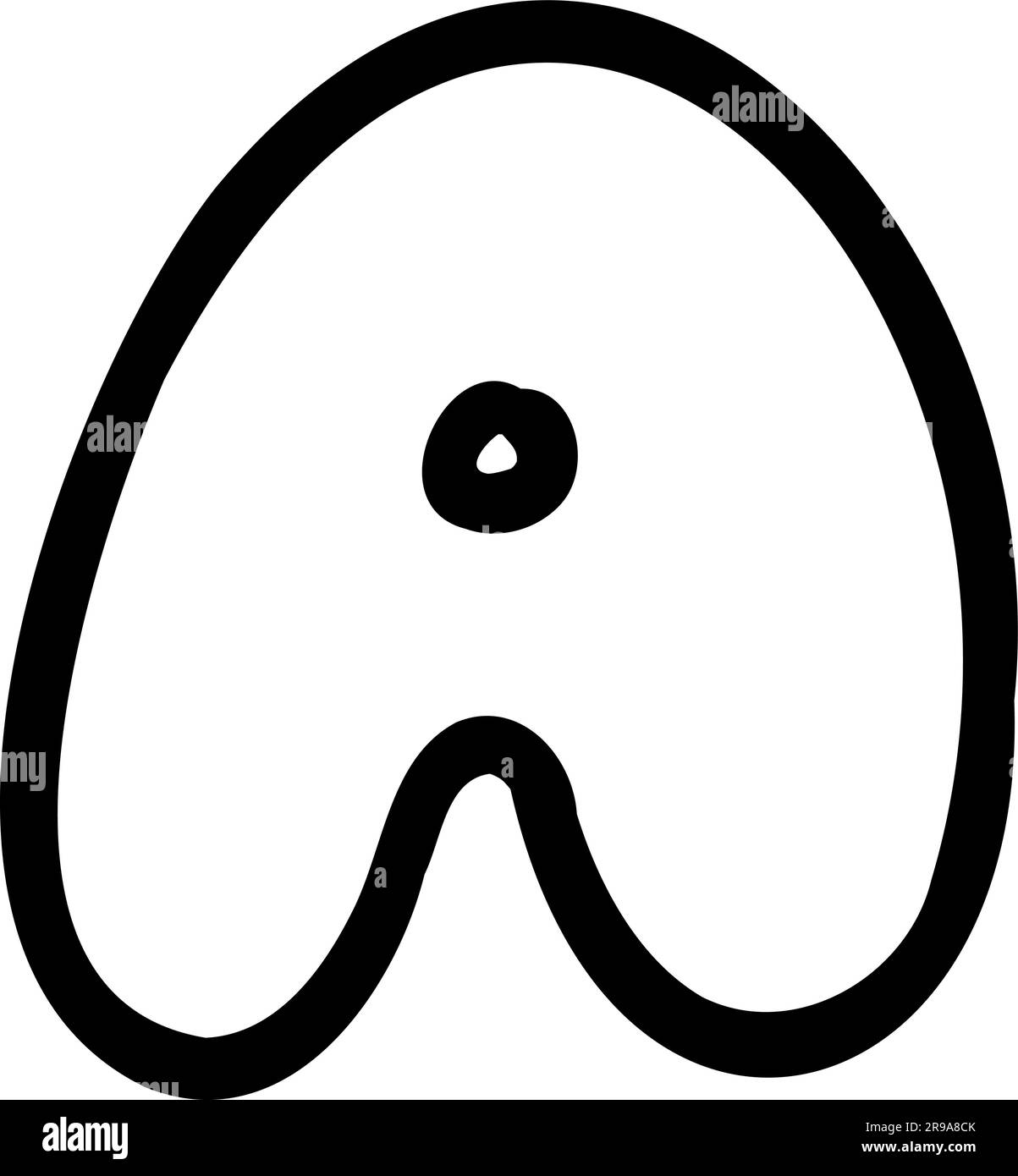 Umreißen Sie Einen Buchstaben in lateinischer englischer Schrift Stock Vektor