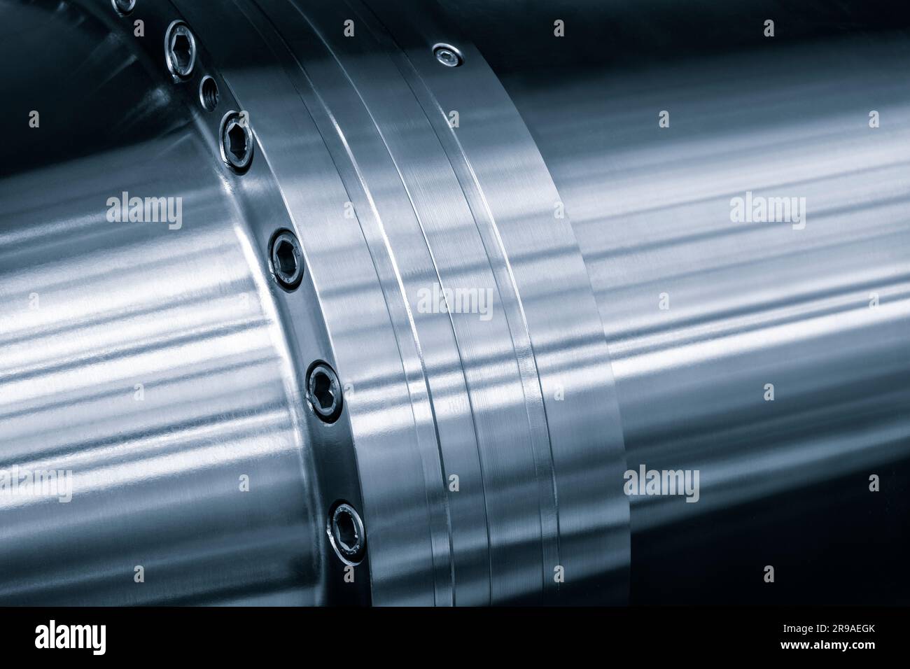 Metallverarbeitende Industrie, Stahlrohrschächte, Netzkonzeptionsindustrie Stockfoto