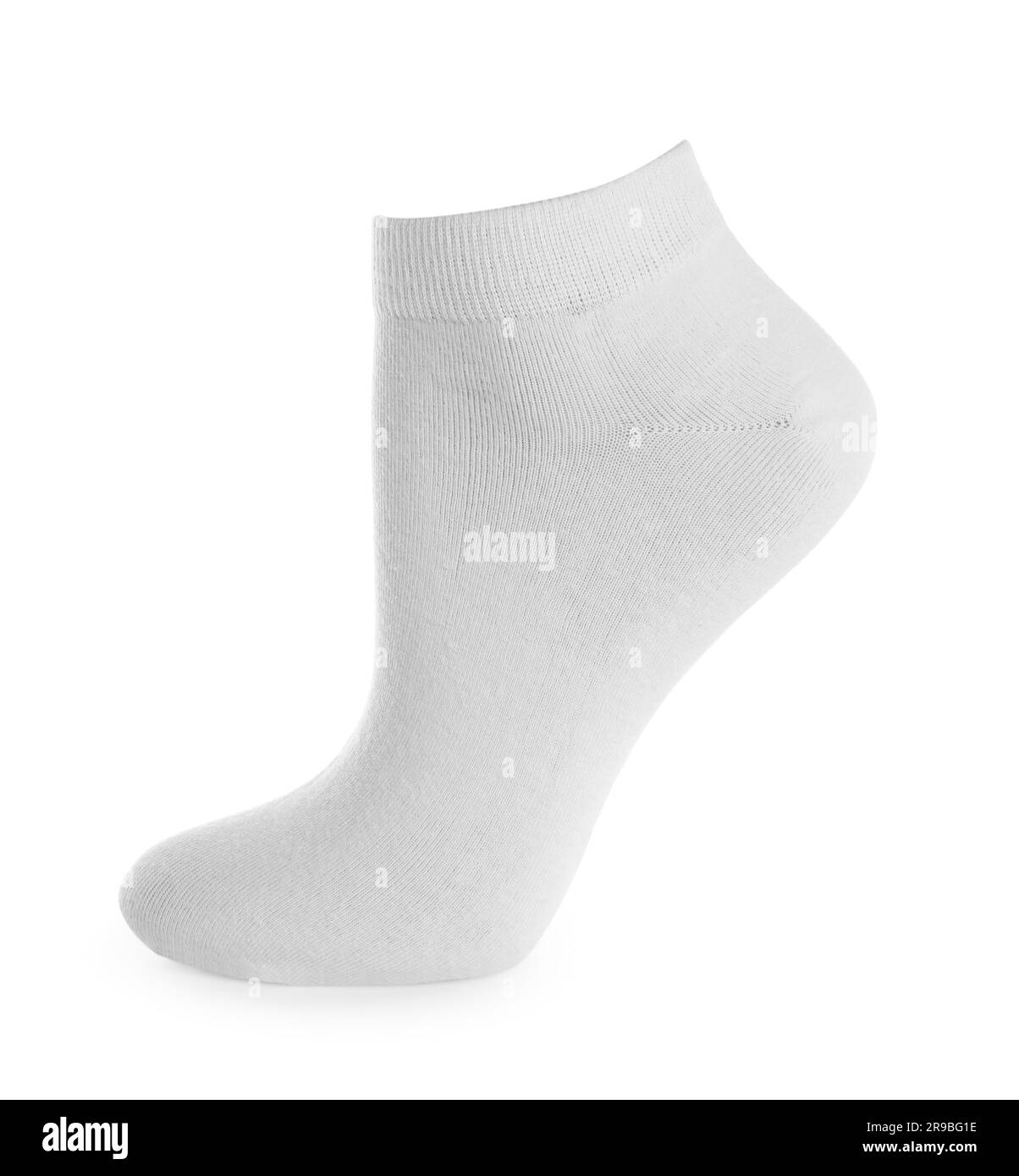 Eine stylische, saubere Socke, isoliert auf Weiß Stockfoto