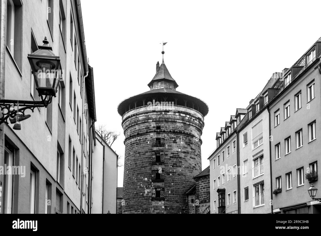 Der Neue Torturm, Neutorturm in der Altstadt von Nürnberg, Bayern, Deutschland. Stockfoto