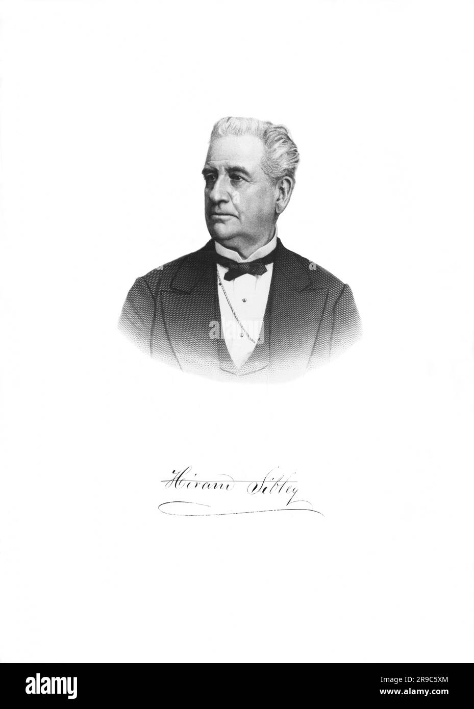 Vereinigte Staaten: c. 1880 Portrait von Hiram Sibley, Industrielle und Unternehmer. Er arbeitete eng mit Samuel Morse zusammen und war der erste Präsident der Western Union Telegraph Company. Stockfoto