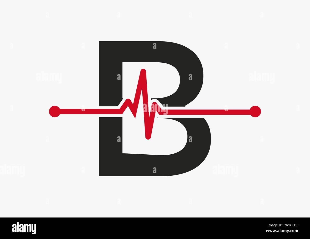 Buchstabe B Heartbeat-Logo für Medizin oder Gesundheit. Design Der Medizinischen Logovorlage Stock Vektor
