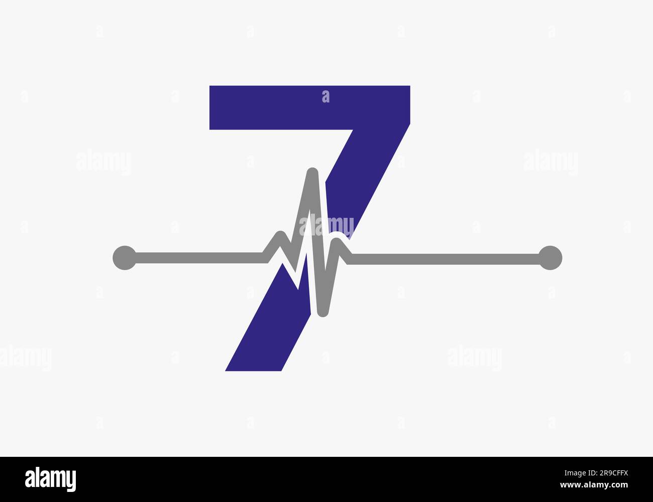 Brief 7 Heartbeat Logo für Medizin oder Gesundheit Symbol. Design Der Medizinischen Logovorlage Stock Vektor