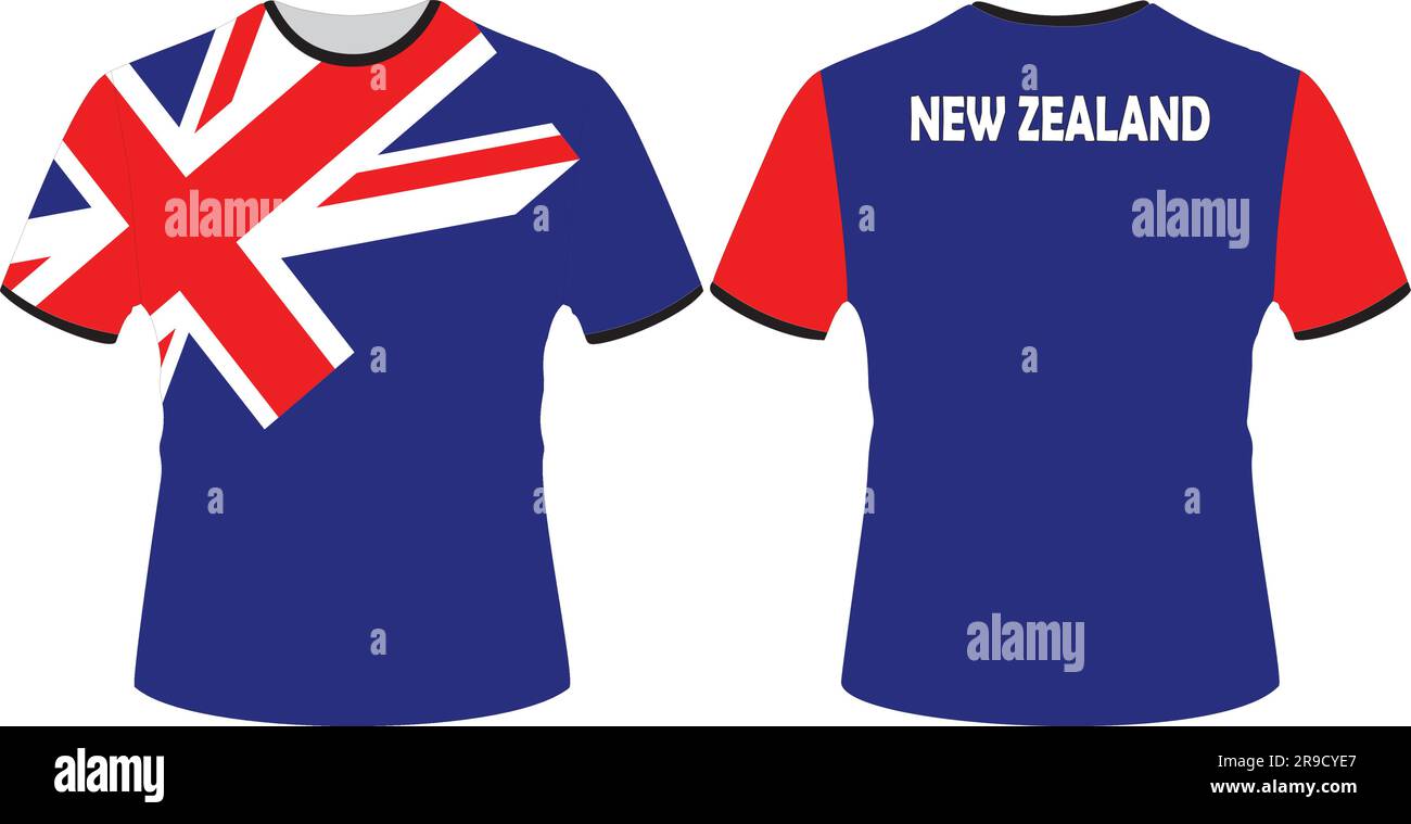 T-Shirts mit neuseeländischem Flaggenvektor Stock Vektor