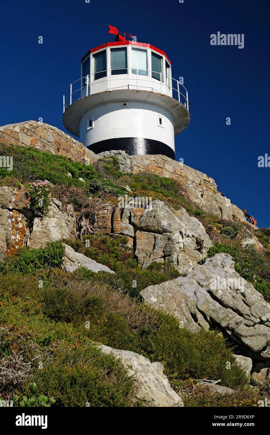 Leuchtturm in South Point, Table Mountain National Park, Cape Peninsula, Western Cape, Südafrika Stockfoto