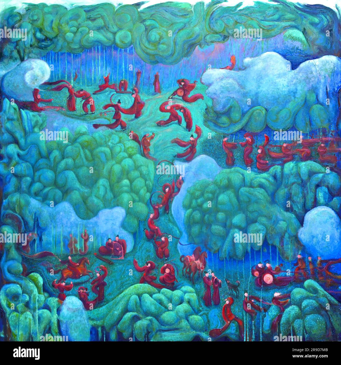 Hangzhou. 26. Juni 2023. Dieses unbedeckte Aktenfoto zeigt ein Gemälde des iranischen Malers Mehraz Karami. ZU „Across China: Iranian Artist Paints Beauty of rural China“: Xinhua/Alamy Live News Stockfoto